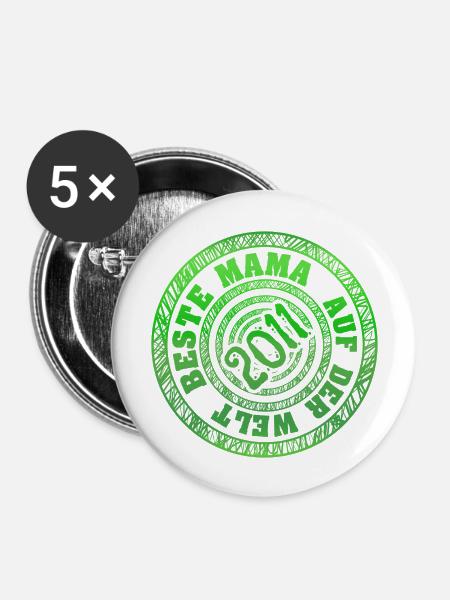 Mama 2011 - Buttons groß 56 mm (5er Pack) - Weiß