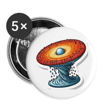 Mathematical Rotating Universe - Buttons large 2.2''/56 mm (5-pack) - white - Front