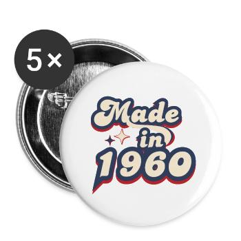Made in 1960 Retro - Buttons large 2.2''/56 mm (5-pack) - white - Front