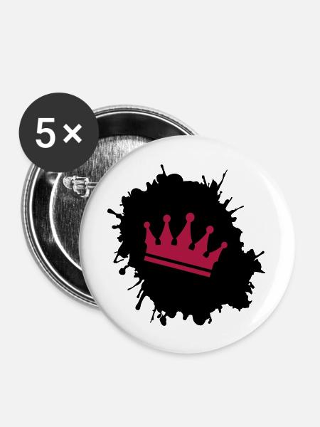 klecks krone - Buttons groß 56 mm (5er Pack) - Weiß