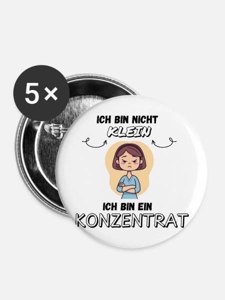 Ich bin nicht klein - Buttons groß 56 mm (5er Pack) - Weiß