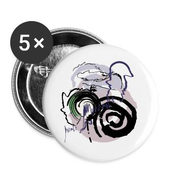 Abstract pattern - Buttons large 2.2''/56 mm (5-pack) - white - Front