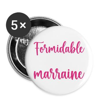 Amie formidable donne une marraine exceptionnelle - Lot de 5 grands badges (56 mm) - blanc - Devant
