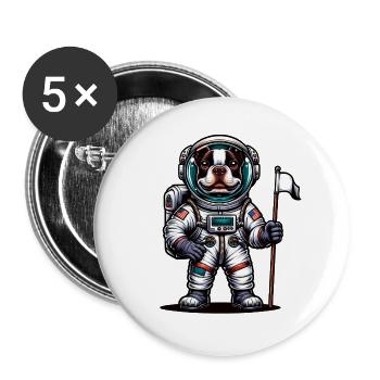 Bostie Astronaut - Buttons groß 56 mm (5er Pack) - Weiß - Vorne