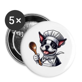 Bostie Koch Design - Buttons groß 56 mm (5er Pack) - Weiß - Vorne