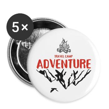 Travel Camp Adventure - Camping Outdoor - Buttons large 2.2''/56 mm (5-pack) - white - Front