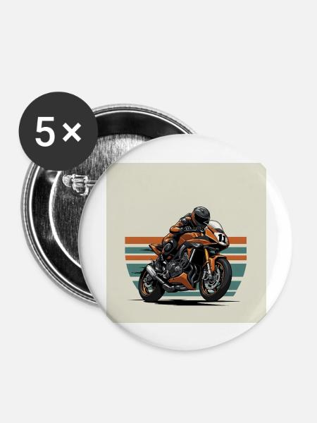 Die Kunst des Motorradfahrens - Buttons groß 56 mm (5er Pack) - Weiß