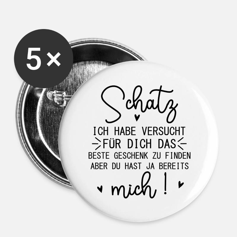 Honey, I've tried the perfect gift - Buttons large 2.2''/56 mm (5-pack) - white
