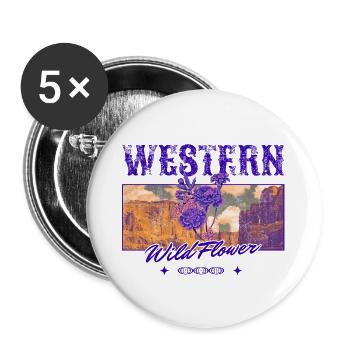 Western Wildflower – Retro Country Aesthetic - Buttons large 2.2''/56 mm (5-pack) - white - Front