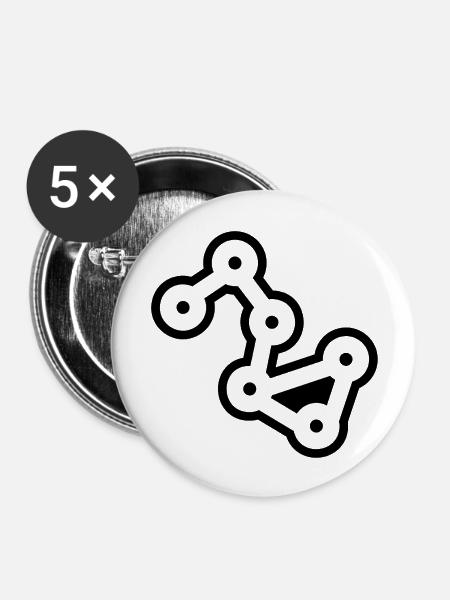 Ohne Worte - Buttons groß 56 mm (5er Pack) - Weiß