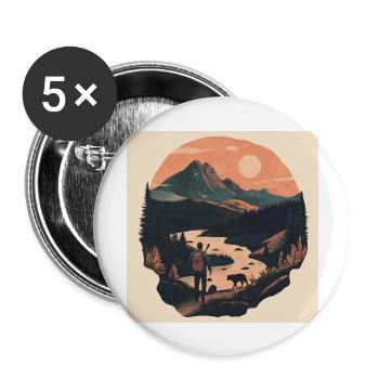 Landscape - Buttons groß 56 mm (5er Pack) - Weiß - Vorne