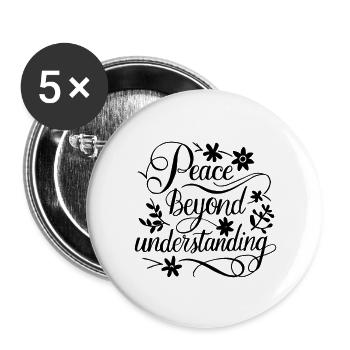 Peace Beyond Reason - Buttons large 2.2''/56 mm (5-pack) - white - Front