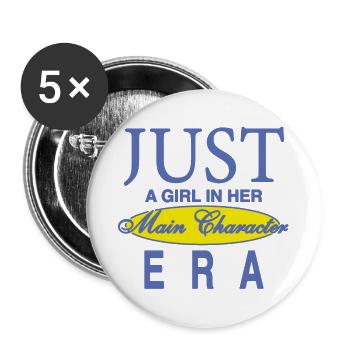 Main Character Era – Empowerment für Girls - Buttons groß 56 mm (5er Pack) - Weiß - Vorne