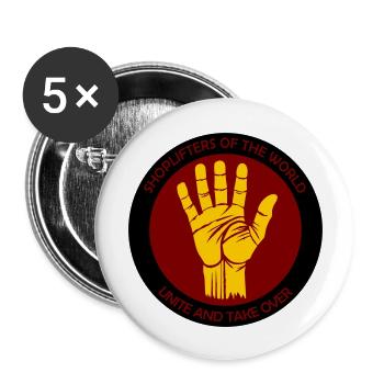 Ladendiebe vereinigt euch! - Buttons groß 56 mm (5er Pack) - Weiß - Vorne