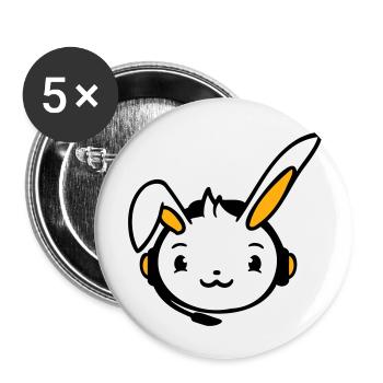 Bunny Plays Console Headset Gamer Nerd Headphones - Buttons large 2.2''/56 mm (5-pack) - white - Front