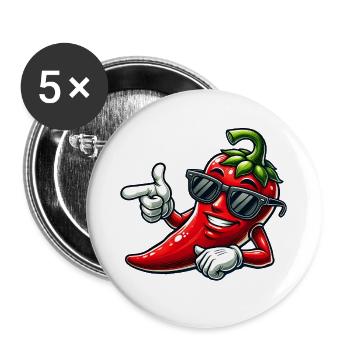 Cool chili - Buttons large 2.2''/56 mm (5-pack) - white - Front