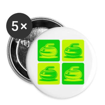 Curling Classic Design - Buttons groß 56 mm (5er Pack) - Weiß - Vorne
