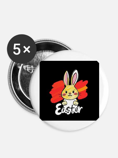 Osterfest - Buttons groß 56 mm (5er Pack) - Weiß