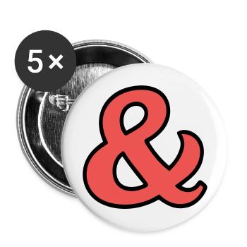And signs - Buttons large 2.2''/56 mm (5-pack) - white - Front
