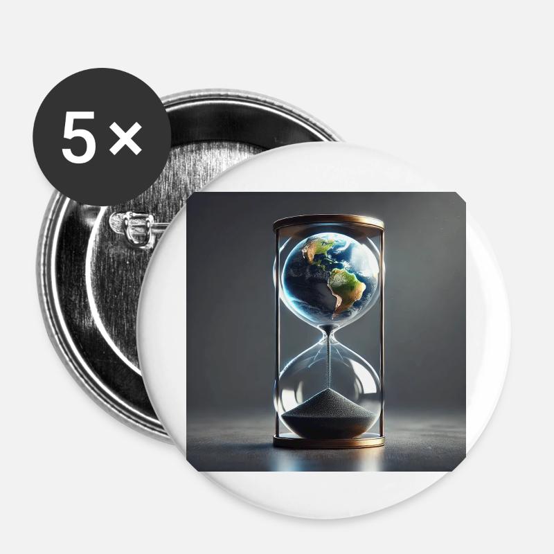 The clock is ticking! (C) - Buttons large 2.2''/56 mm (5-pack) - white