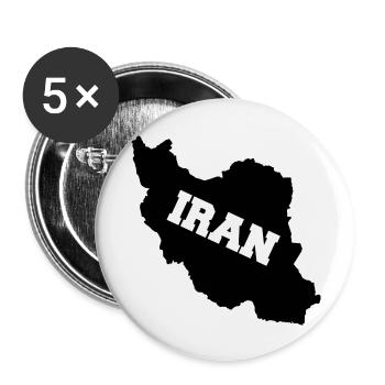 Iran - Buttons large 2.2''/56 mm (5-pack) - white - Front