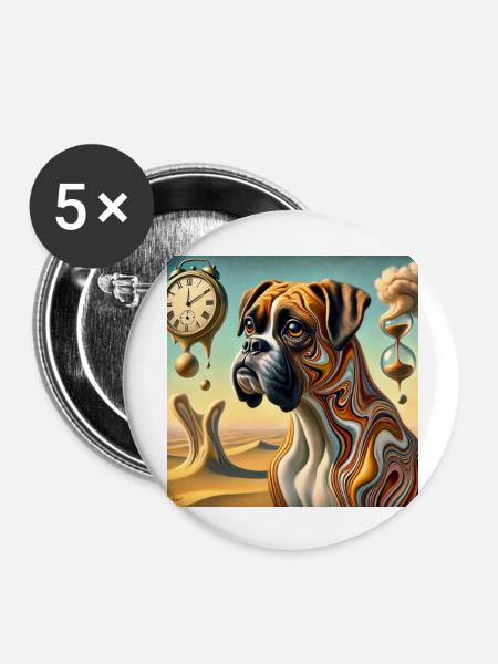 SalvadogDali - Buttons groß 56 mm (5er Pack) - Weiß