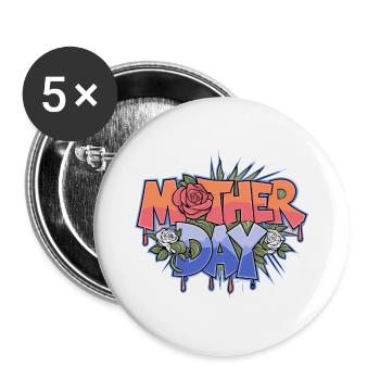 Graffiti Mother Day - Buttons large 2.2''/56 mm (5-pack) - white - Front