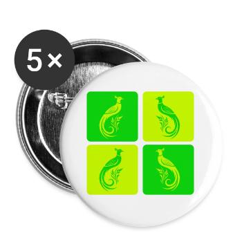 Faisan élégant – la nature rencontre l’art - Lot de 5 grands badges (56 mm) - blanc - Devant