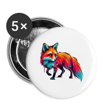fuchs paint - Buttons groß 56 mm (5er Pack) - Weiß - Vorne
