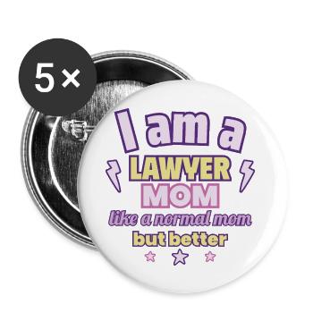 Maman avocate, cadeau de fête des mères - Lot de 5 grands badges (56 mm) - blanc - Devant