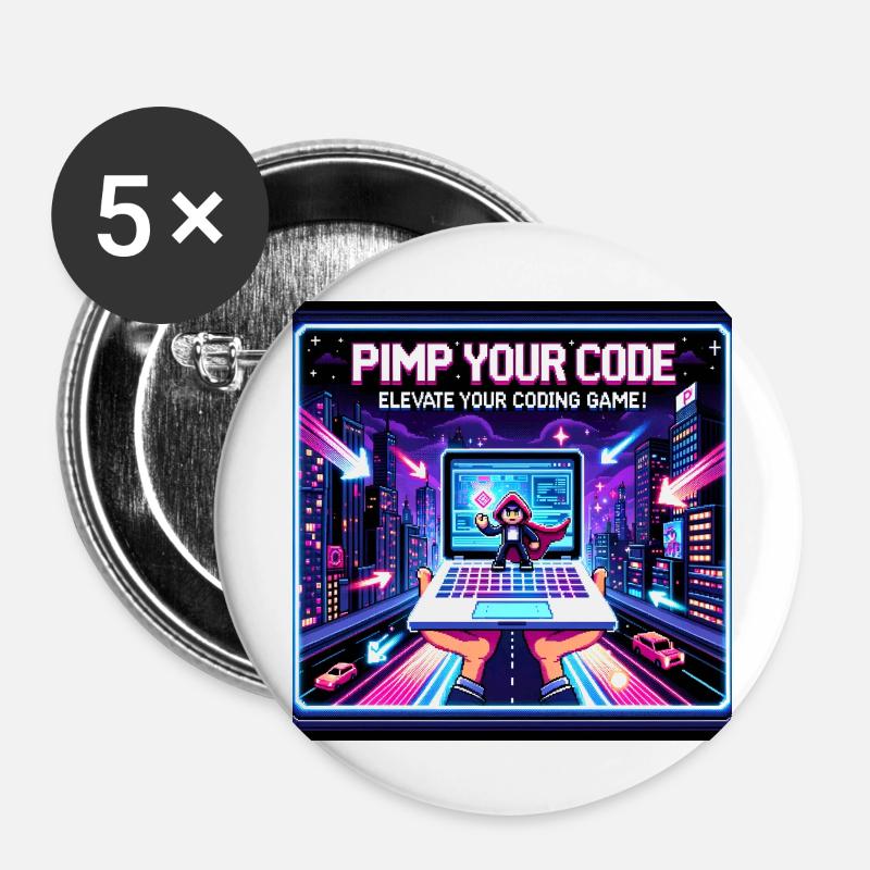 PimpYourCode - Buttons large 2.2''/56 mm (5-pack) - white