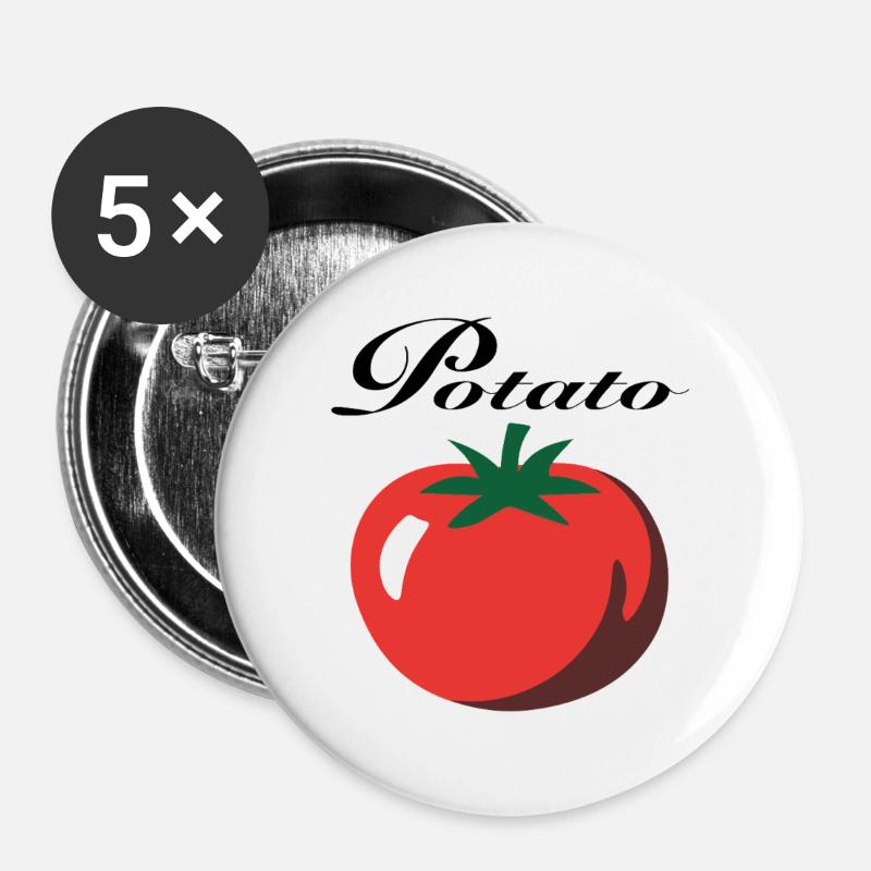 Potato - Buttons groß 56 mm (5er Pack) - Weiß