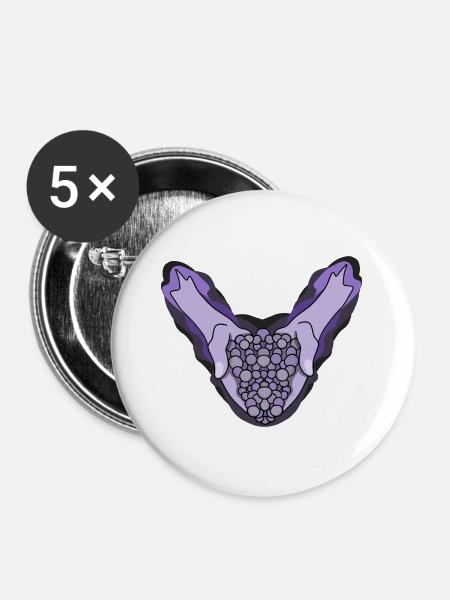 Köstliche Trauben - Buttons groß 56 mm (5er Pack) - Weiß