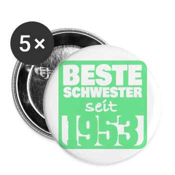 Schwester 1953 - Buttons groß 56 mm (5er Pack) - Weiß - Vorne