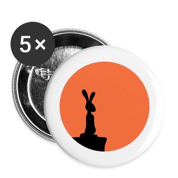 Rabbit Moon Cliff Mountain Night Round Sun Peeps Stands - Buttons large 2.2''/56 mm (5-pack) - white - Front