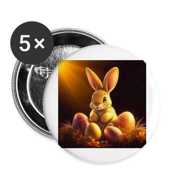 Hasenglück Reloaded - Buttons groß 56 mm (5er Pack) - Weiß - Vorne