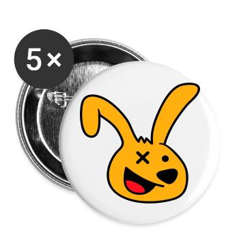 Hase verrückt wahnsinnig lachen komisch verwirrt - Buttons groß 56 mm (5er Pack) - Weiß - Vorne