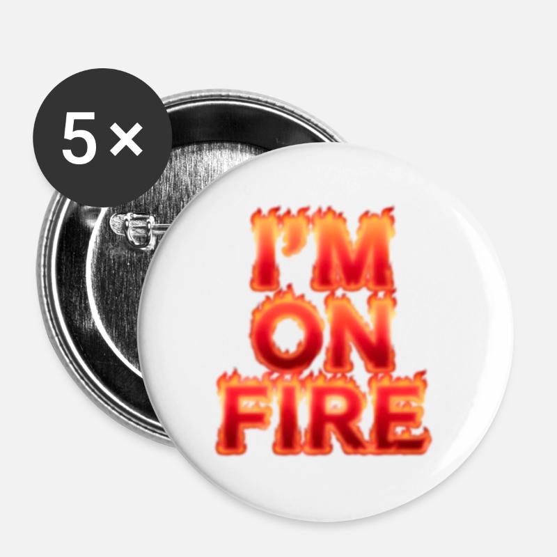 Im on fire - Buttons large 2.2''/56 mm (5-pack) - white