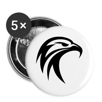 Tribal Adler - Buttons groß 56 mm (5er Pack) - Weiß - Vorne