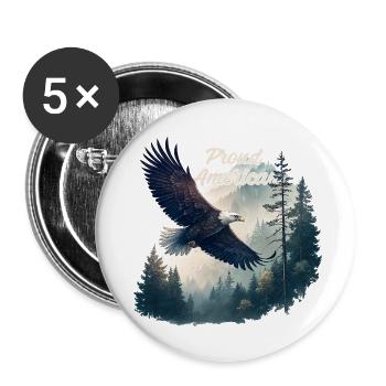 Proud American - Buttons large 2.2''/56 mm (5-pack) - white - Front