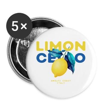Limoncello Zitronen Amalfi Italien Sommer - Buttons groß 56 mm (5er Pack) - Weiß - Vorne