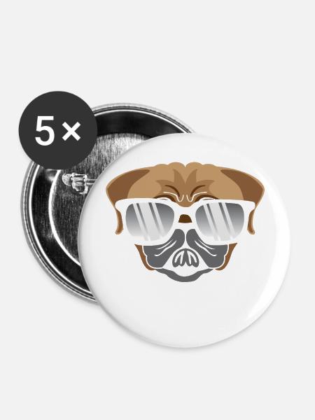 Dog 13 - Buttons groß 56 mm (5er Pack) - Weiß