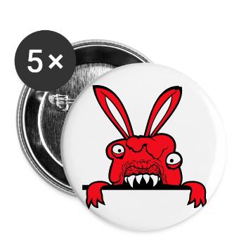 Bunny Monster Evil Cool Halloween Horror - Buttons large 2.2''/56 mm (5-pack) - white - Front