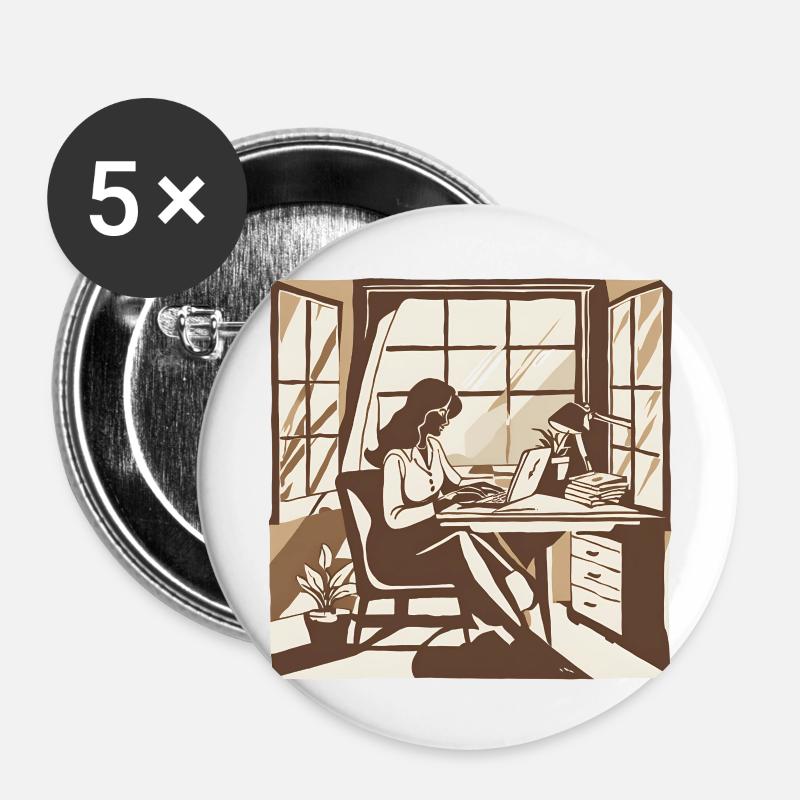 Finance 1 - Buttons large 2.2''/56 mm (5-pack) - white