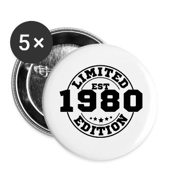 1980 Limitierte Auflage - Buttons groß 56 mm (5er Pack) - Weiß - Vorne