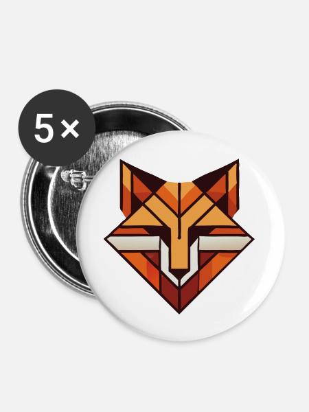 Fuchs - Buttons groß 56 mm (5er Pack) - Weiß