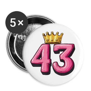 43 Number Krone - Buttons large 2.2''/56 mm (5-pack) - white - Front