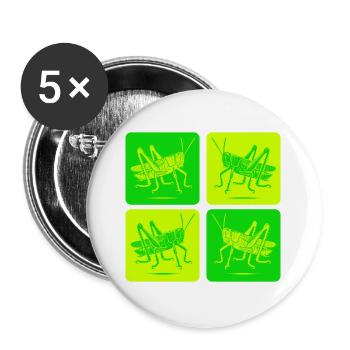 Minimalist grasshopper – nature art - Buttons large 2.2''/56 mm (5-pack) - white - Front