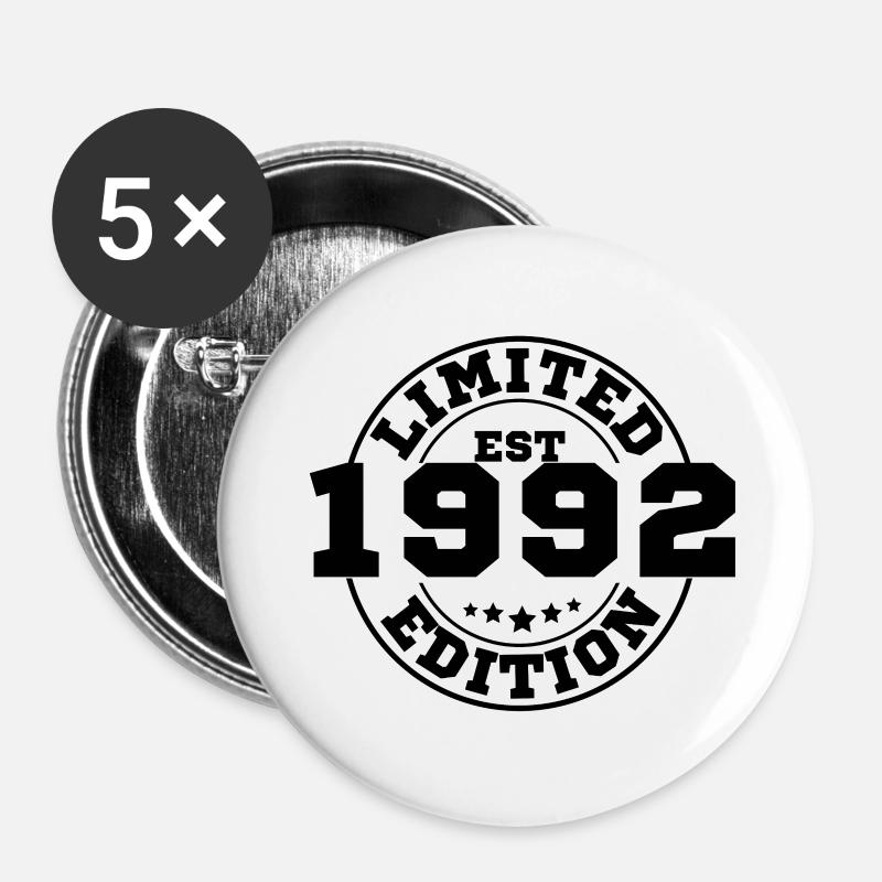1992 Limited Edition - Buttons/Badges stor, 56 mm (5-pack) - hvid