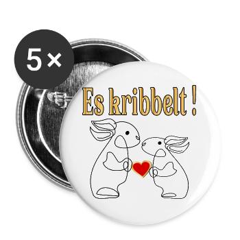 LIEBESERKLÄRUNG PAARE - LINIENZEICHNUNG HERZ - Buttons groß 56 mm (5er Pack) - Weiß - Vorne
